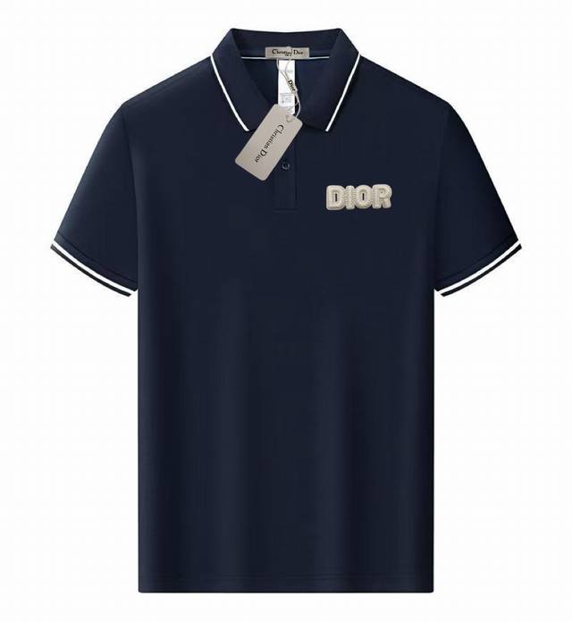 Dior summer new T-shirt with lapel and short sleeves, high quality. Custom-made