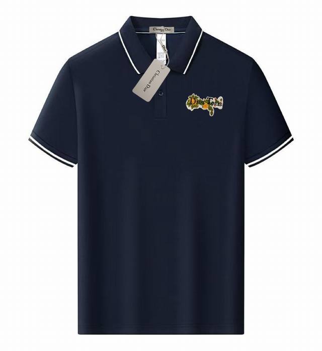Dior summer new T-shirt with lapel and short sleeves, high quality. Custom-made