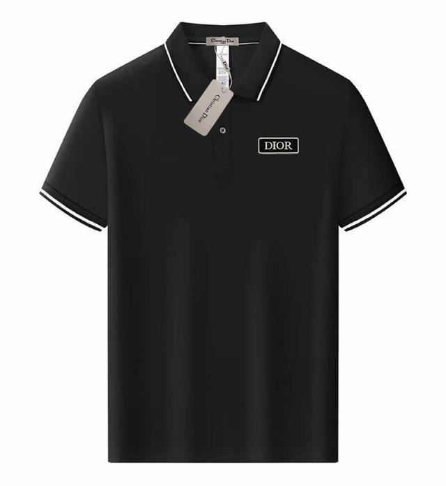 Dior summer new T-shirt with lapel and short sleeves, high quality. Custom-made