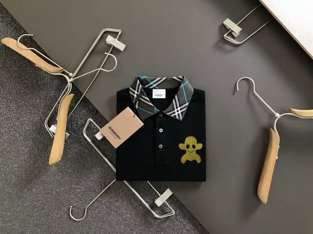 Burberry summer new T-shirt lapel short-sleeved Polo shirt, custom-made fabric w