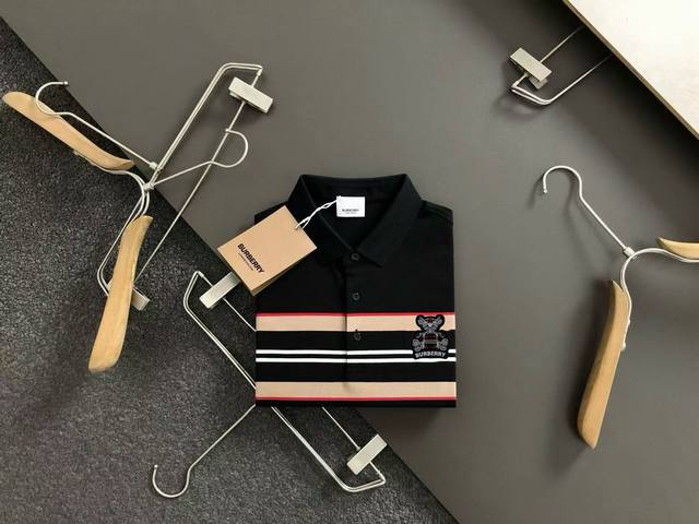 Burberry summer new T-shirt lapel short-sleeved Polo shirt, counter custom fabri