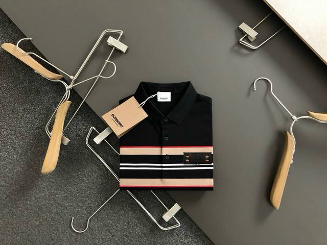 Burberry summer new T-shirt lapel short-sleeved Polo shirt, counter custom fabri