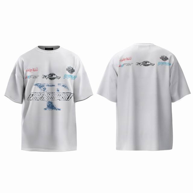 Far Archive American style washed distressed short-sleeved T-shirt men and women