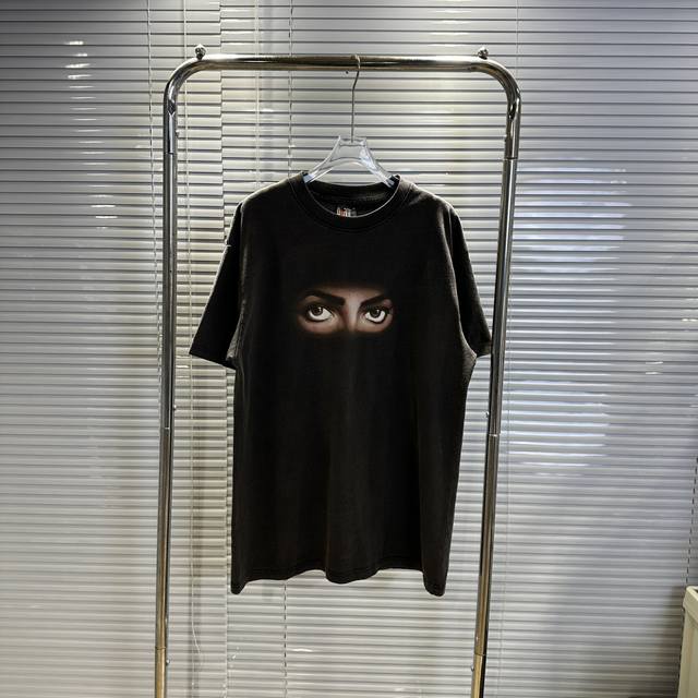 Ih self-created Michael Jackson eyes retro washed vintage t-shirt high street me