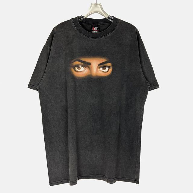 Michael Jackson Eyes Retro Washed Vintage T-shirt High Street Men and Women Loos