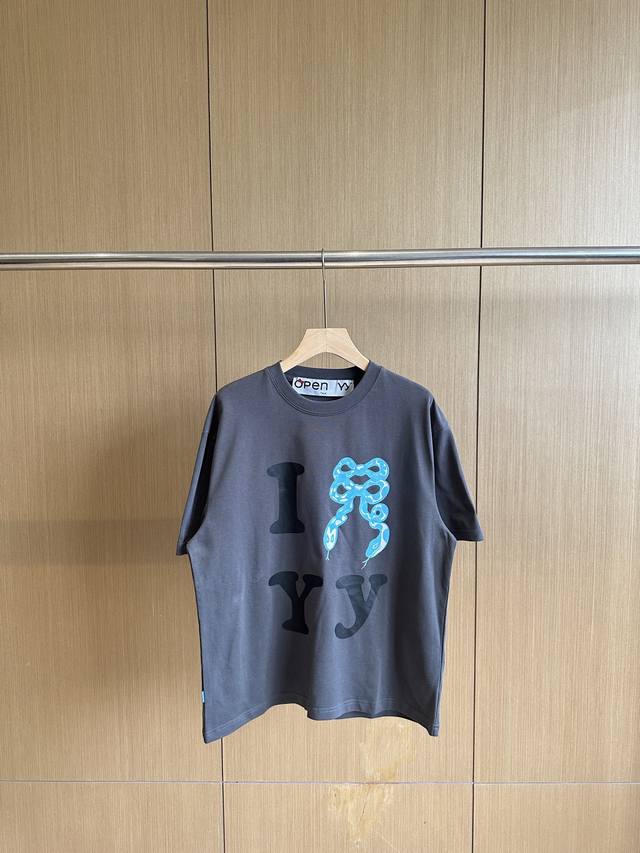 Snake Year Limited Edition Open Yy Talk Blue Snake Bow Letter Print Loose Short