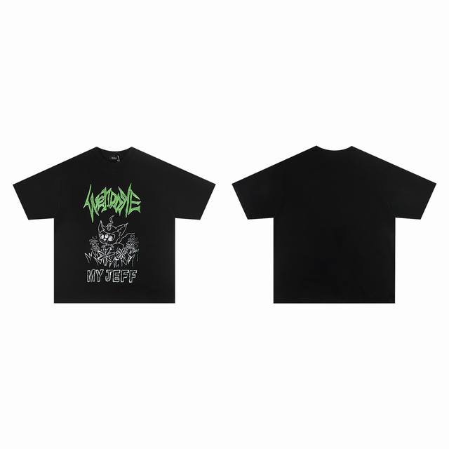 Welldone Moon niche fashion brand summer new Gothic style monster sketch print l