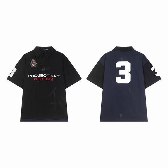 Grailz Learl short-sleeved patchwork Polo shirt distressed hand-painted co-brand