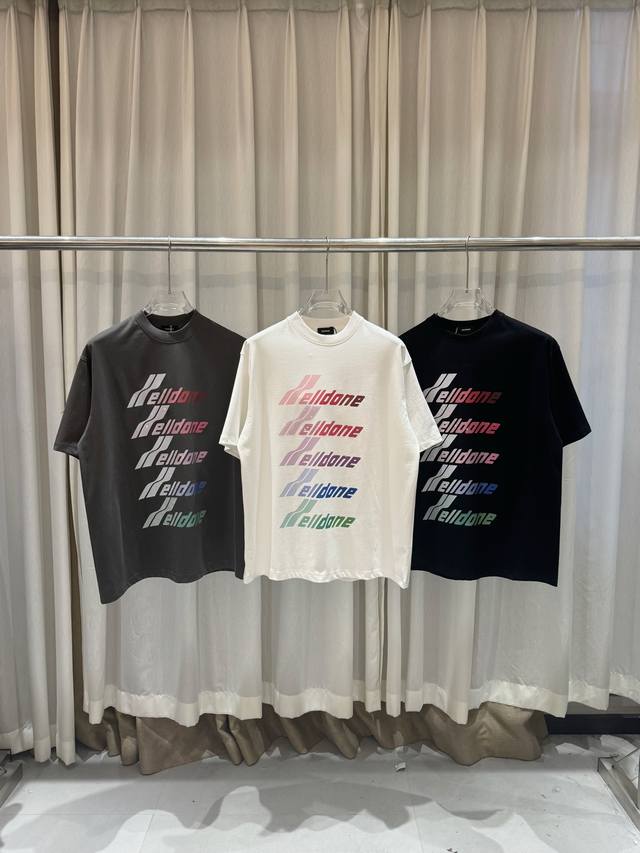 We11Done niche fashion brand new color gradient bullet screen letter printing ho