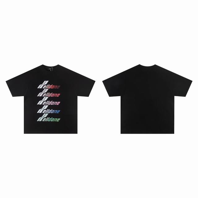 We11Done niche fashion brand new color gradient bullet screen letter printing ho