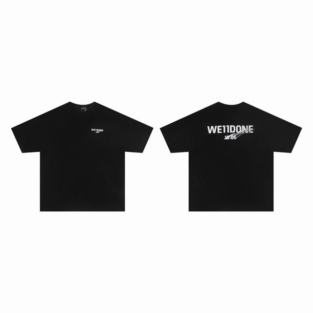 Welldone Moon niche trendy brand Wave 1506 letter print short sleeve loose cotto