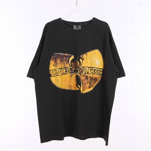 Wu Tang rock band letter print retro vintage short-sleeved couple high street T-