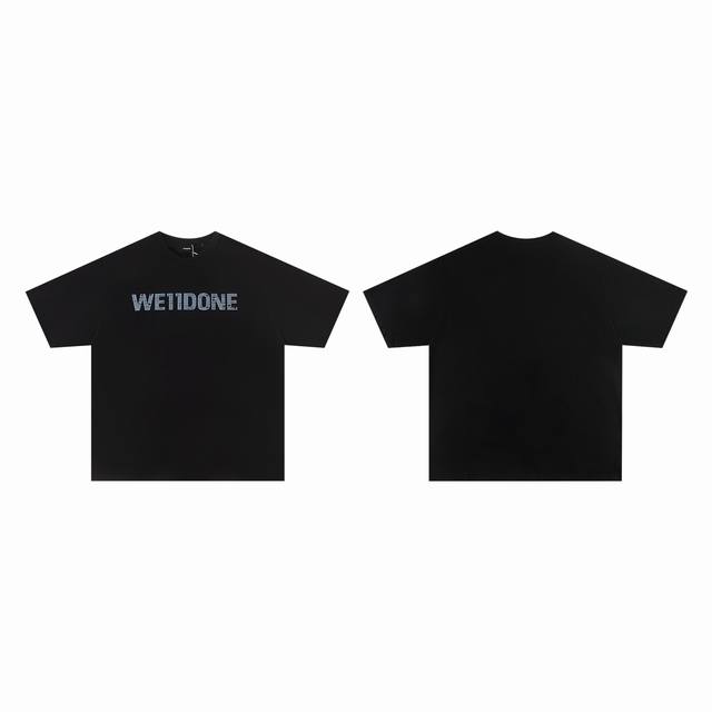 We11Done Moon American niche fashion brand diamond hot diamond letter print shor