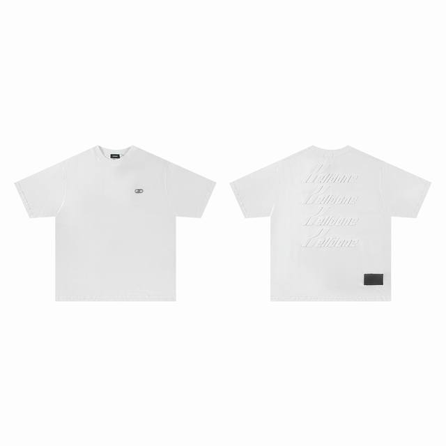 Welldone Moon niche trendy brand back barrage embossed short-sleeved T-shirt for
