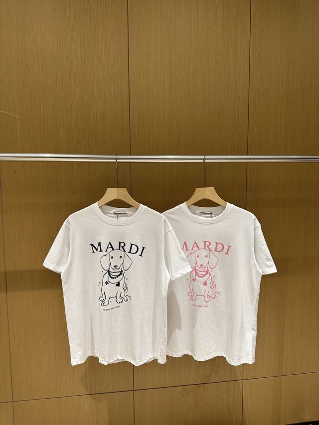 Mardimercredi full face pearl puppy short-sleeved T-shirt tops for women, all co