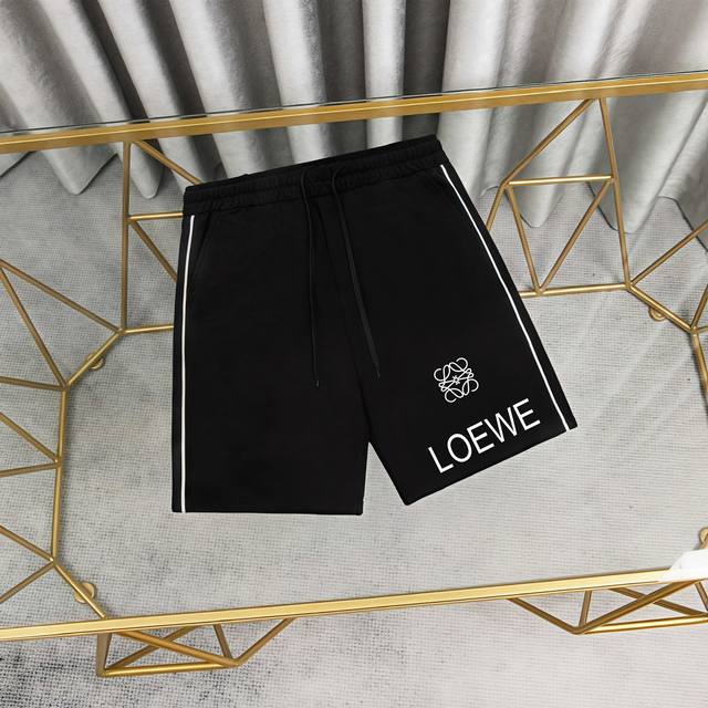 Loewe printed cotton shorts and sweatpants 1:1 matching fabric 300g terry high w
