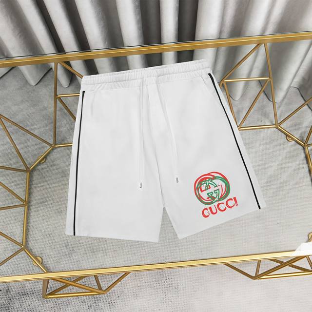 Gucci printed cotton shorts, sweatpants and shorts 1:1 matching fabric 380g terr
