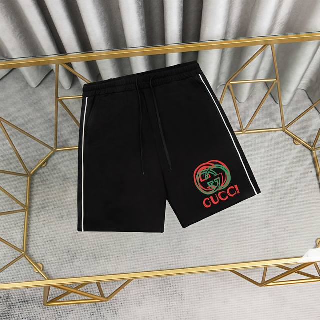 Gucci printed cotton shorts, sweatpants and shorts 1:1 matching fabric 380g terr
