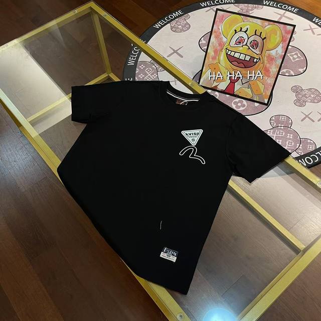 New arrival, Evisu Fushen 2025 new men's letter big M t-shirt short sleeve Color