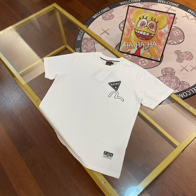 New arrival, Evisu Fushen 2025 new men's letter big M t-shirt short sleeve Color