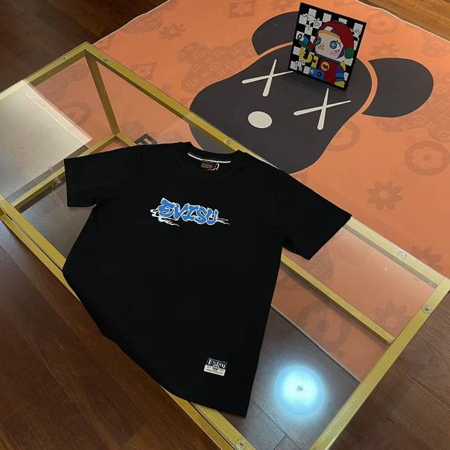 New arrival, Evisu Fushen 2025 new men's letter big M seagull short sleeve Color
