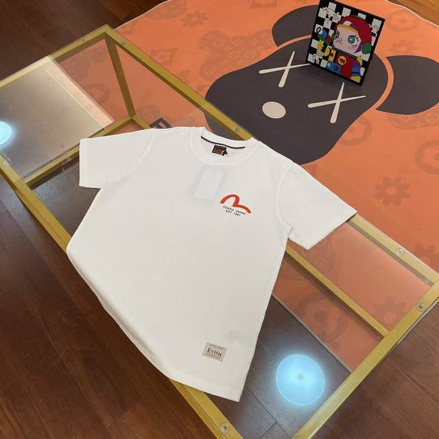 New arrival, Evisu Fushen 2025 new men's letter unicorn big M seagull short slee
