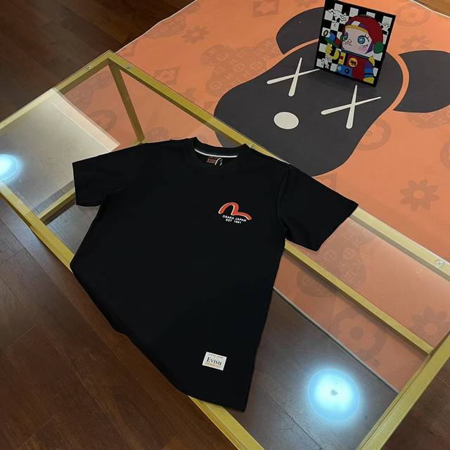 New arrival, Evisu Fushen 2025 new men's letter unicorn big M seagull short slee