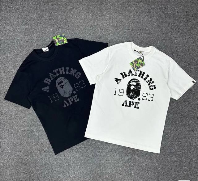 001169 A Bathing Ape Ss24 Ape Letters 1993 Digital Printed Short Sleeve T-shirt