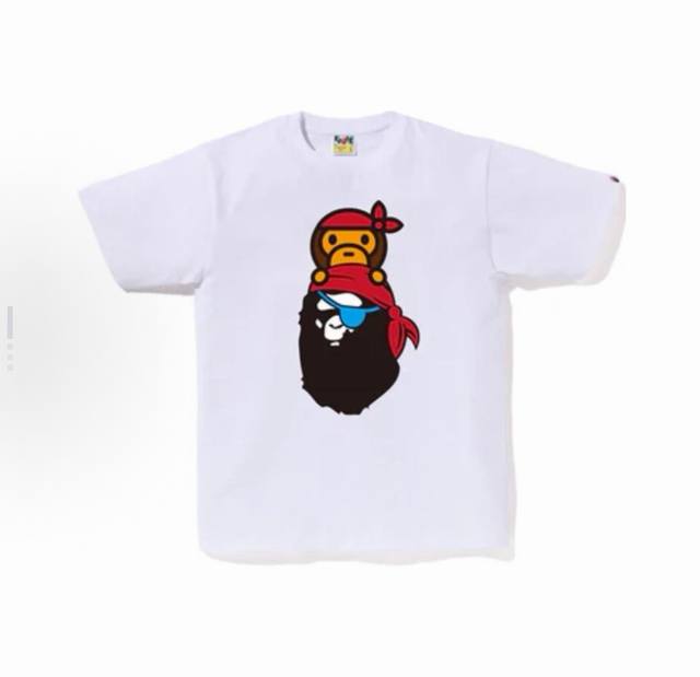 001166 A Bathing Ape round neck printed short-sleeved fitted pullover T-shirt fo