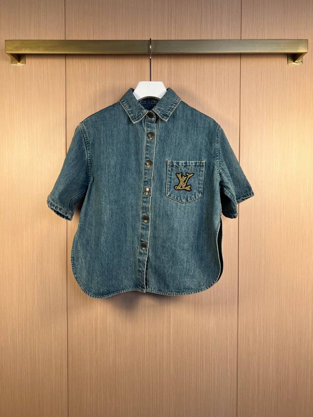 Lv 25Ss Nautical series knot logo denim short sleeves women's size 34-36-38