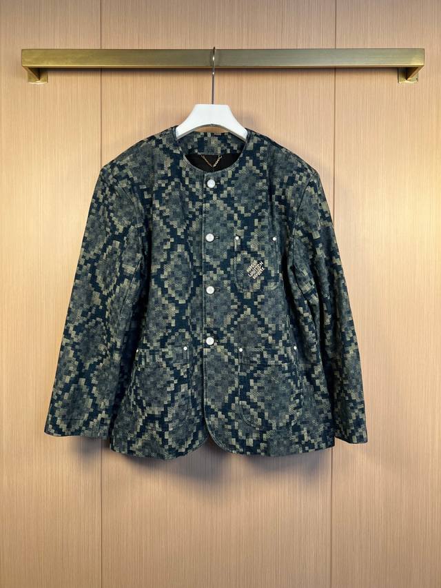 Lv high version 25Ss pixel snake print denim jacket size 46-48-50-52