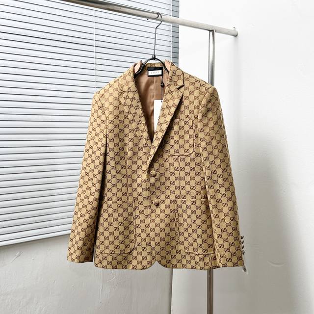 Running model actual price Gucc* Gucci full double G jacquard jacquard suit Size
