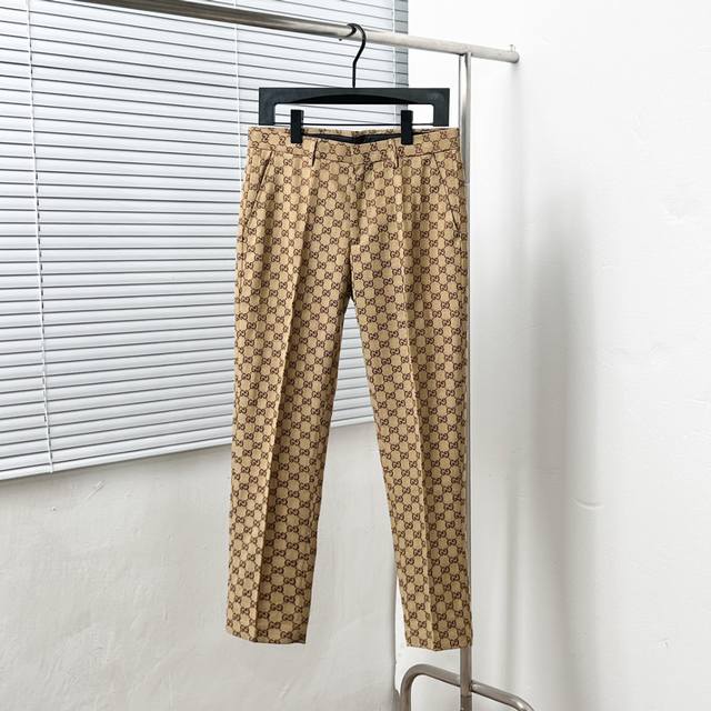 running volume model real price Gucc* Gucci full double G jacquard trousers size