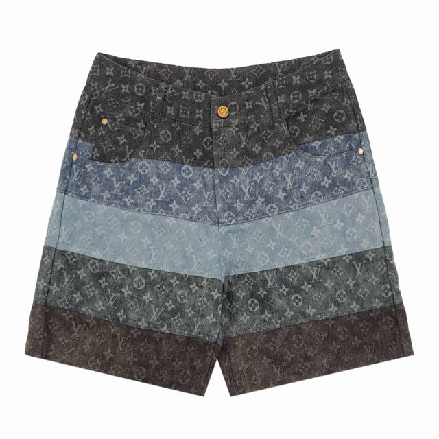 Louis Vuitton Louis Vuitton full print patchwork denim shorts Sizr: Xs-L