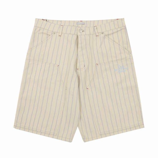 Dior 25Ss pocket stripe Dio letter shorts-red line Size: 46-52