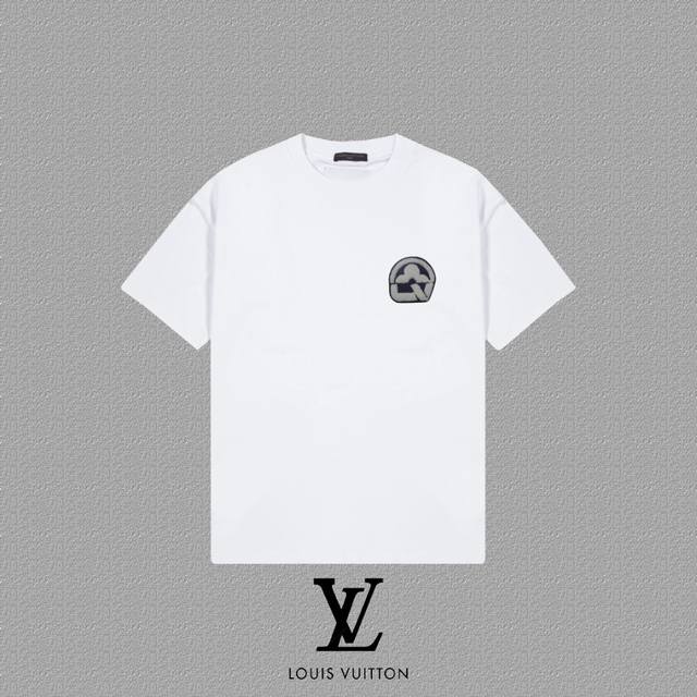 Louis Vuitton] 2025Fw Spring and Summer New Badge Lv Letter Short Sleeve T-shirt