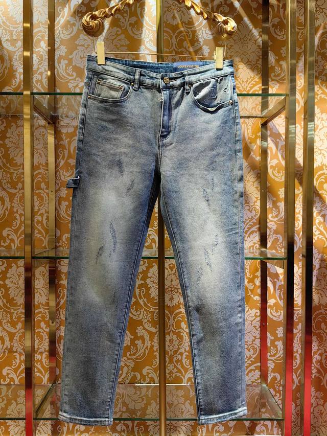 Louis Vuitton classic Logo jeans Newest product, original single product, washed