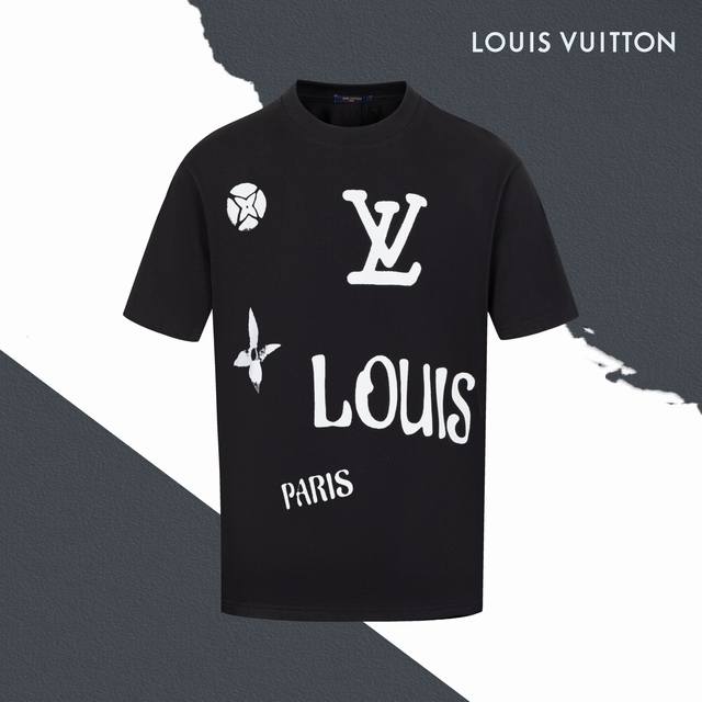 model number Sl206 Lv Louis Vuitton letter old flower Logo graffiti print round