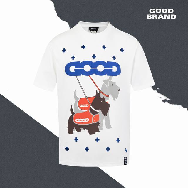 Style No. Sl202 Good Rand embroidered cross schnauzer puppy print round neck sho
