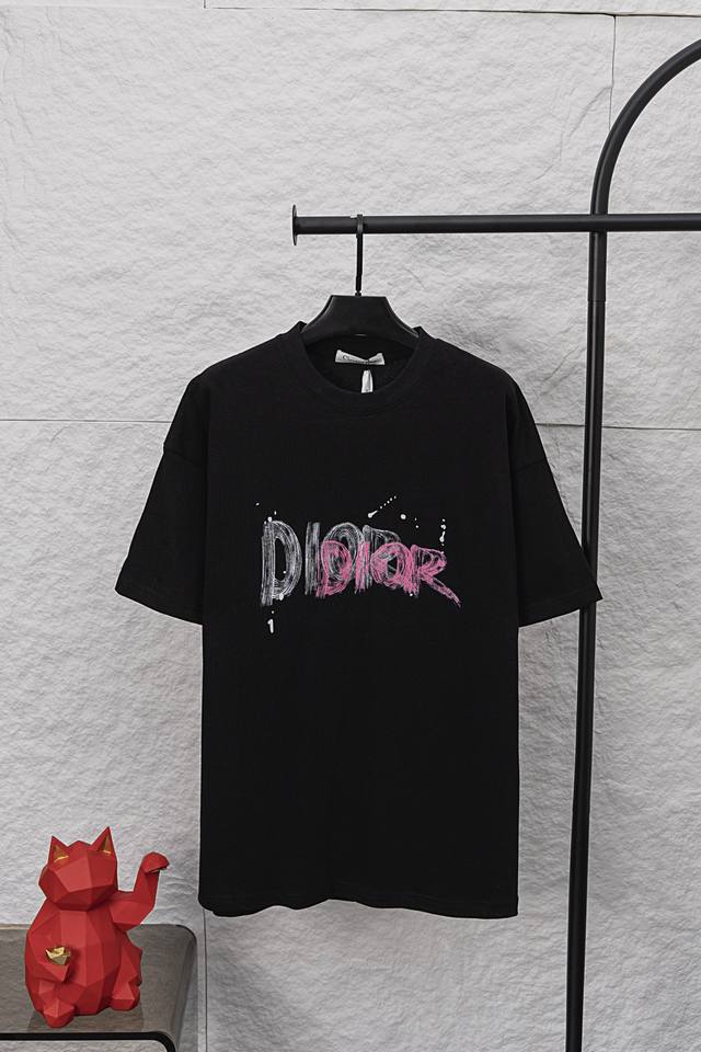 Style No. F029 Dior 2025 new classic letter full print graffiti short-sleeved ro