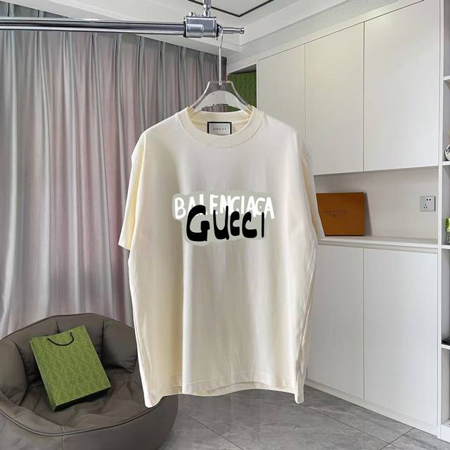 Gucc*Gucci 2025 summer new personalized letter logo printing custom fabric 300G