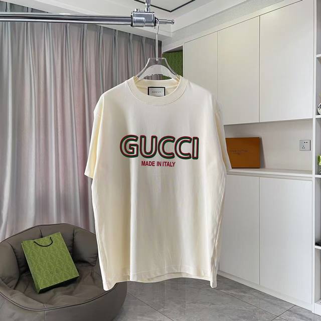 Gucc*Gucci 2025 summer new personalized letter logo printing custom fabric 300G