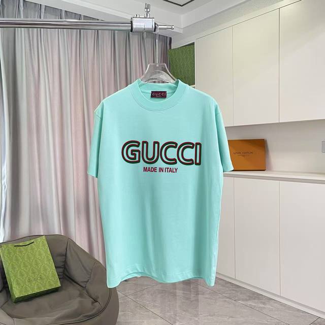 Gucc* Gucci 2025 summer new personalized letter logo printing custom fabric 300G