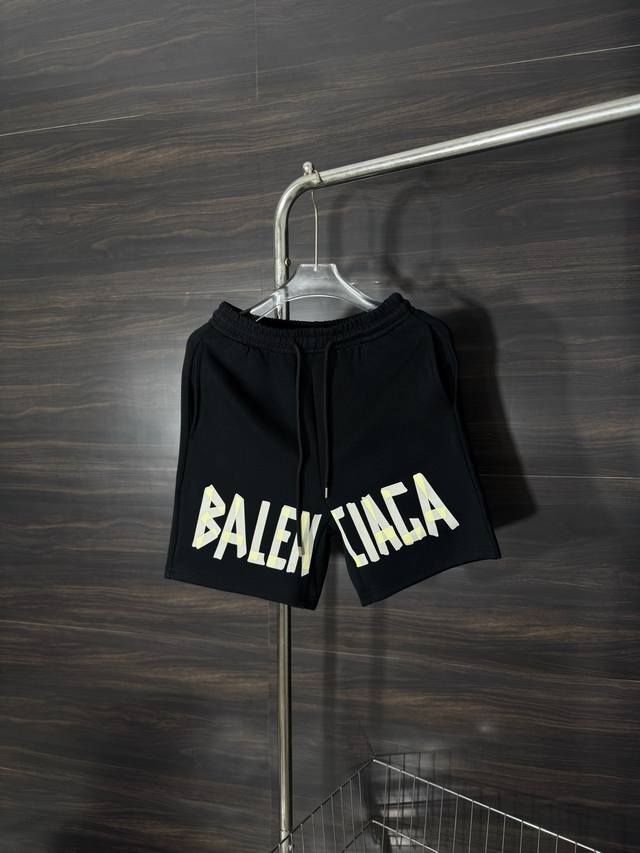 Style number: He263 Balenciaga- Parisian family tape letter shorts The fabric is