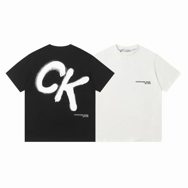 Style No.: 917 Calvin Kleinck graffiti letter print short-sleeved T-shirt 260g d