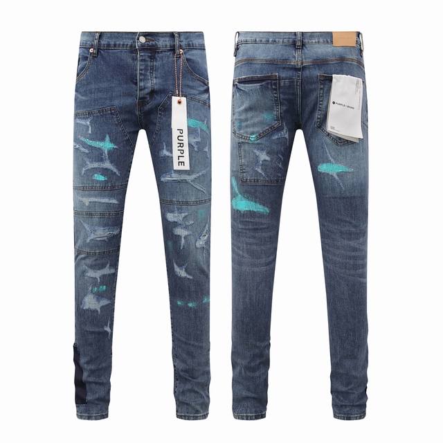 Pb159# Purple-Brand jeans trousers Full quality, original version, three-dimensi