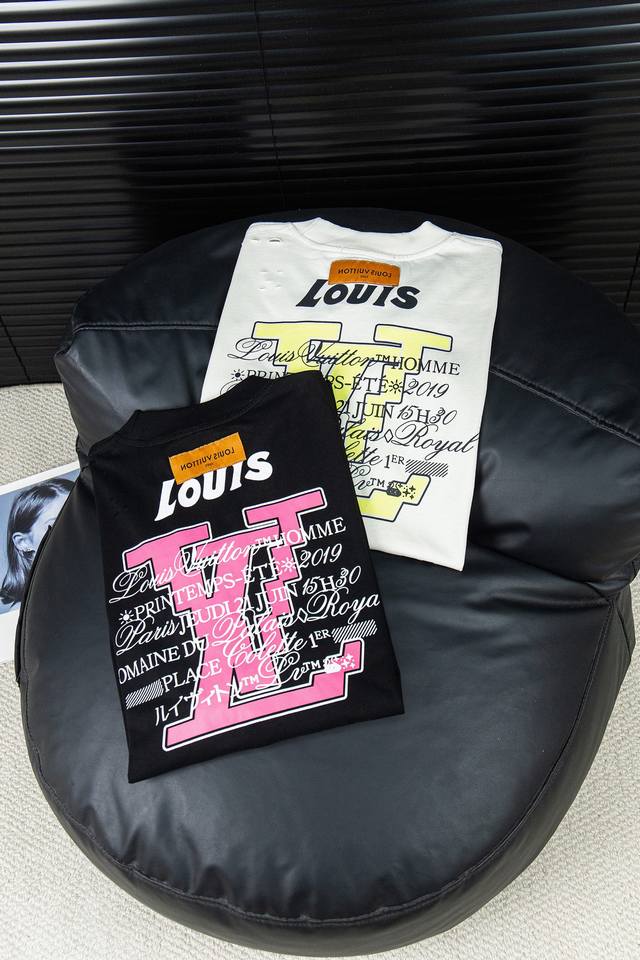 Style number: L80 Louis Vuitton 2025Ss ripped letter print short-sleeved T-shirt