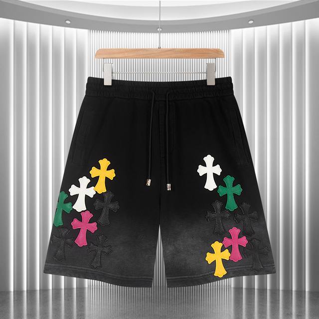 high version Croc Ch 2025 summer new style shorts new heavy wash and fried shell
