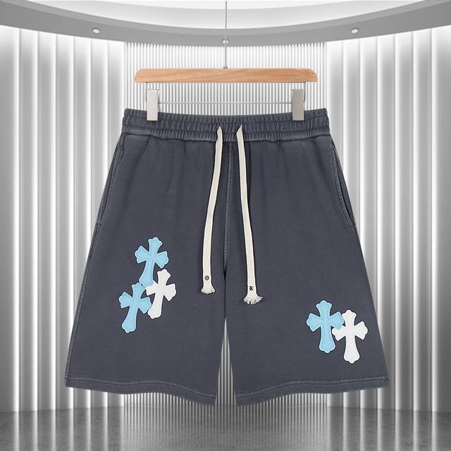 high version Chrome Hearts Ch 2025 summer new style shorts new heavy wash and fr