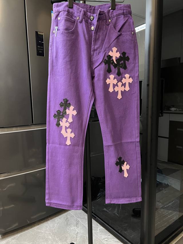 Next day Chrome Hearts 25Fw Ch Overseas Limited Edition Violet Leather Cross Jea